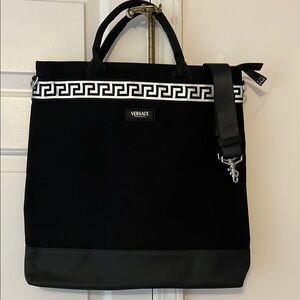 NWOT Versace Parfums Black Tote Bag WITH SHOULDER STRAP